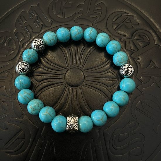 Chrome Hearts Vintage Turquoise Beaded Bracelet Multi Element