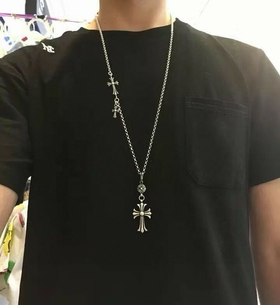 Chrome Hearts Cross Pendant Necklace with Adjustable Chain