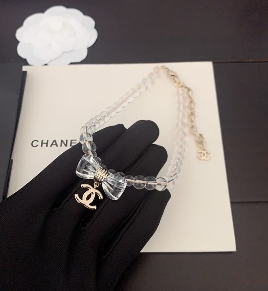 Chanel Sheer Bow Necklace