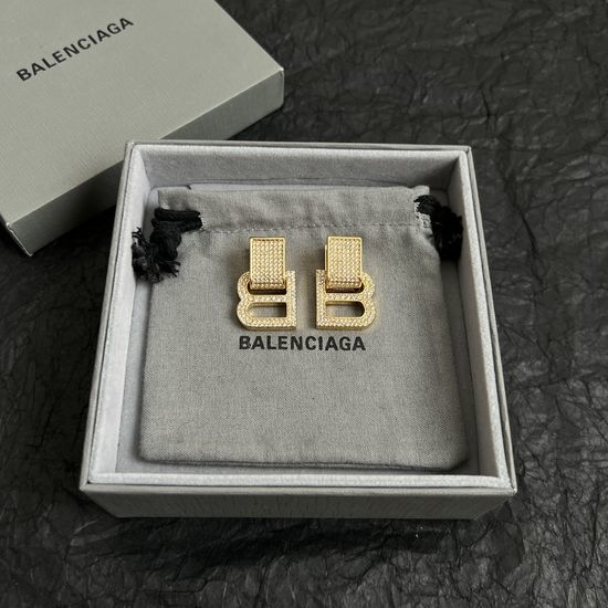 Balenciaga Simple Polished Metal Earrings