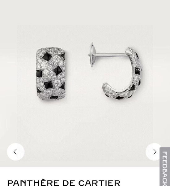 Cartier Leopard Pattern Anti-allergy Diamond Earrings