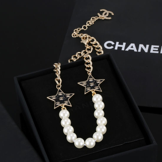 Chanel Elegant Double C Star Pearl Necklace