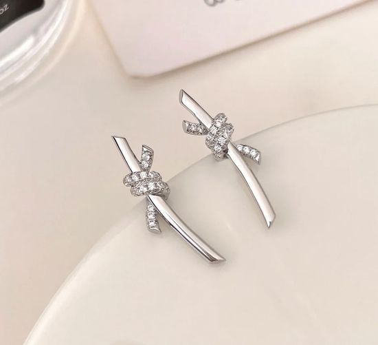 Tiffany & Co. Short Knot Design Stud Earrings