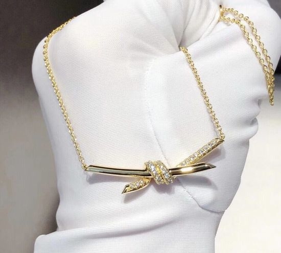 Tiffany & Co. Diamond Decor Knot Style Necklace