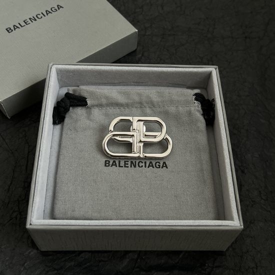 Balenciaga Simple Gold Tone Brooch