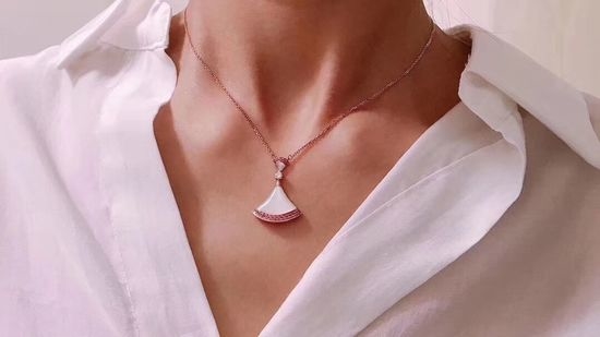 Bvlgari Mother of Pearl Diamond Pendant Necklace