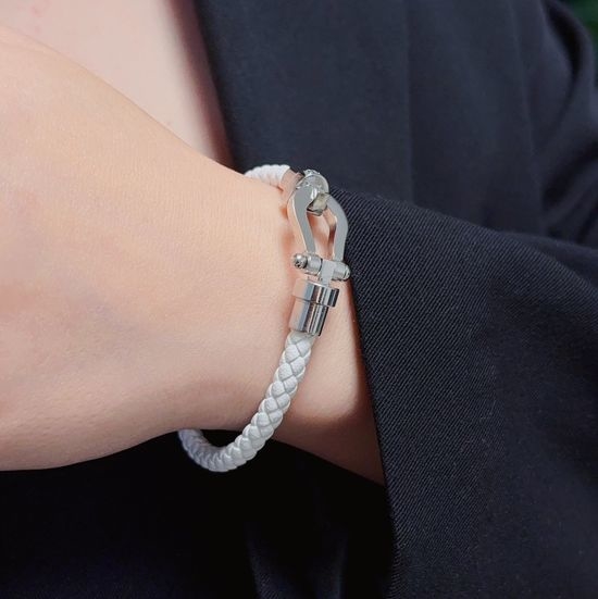 Fred Genuine Leather Bracelet with Metal Clasp