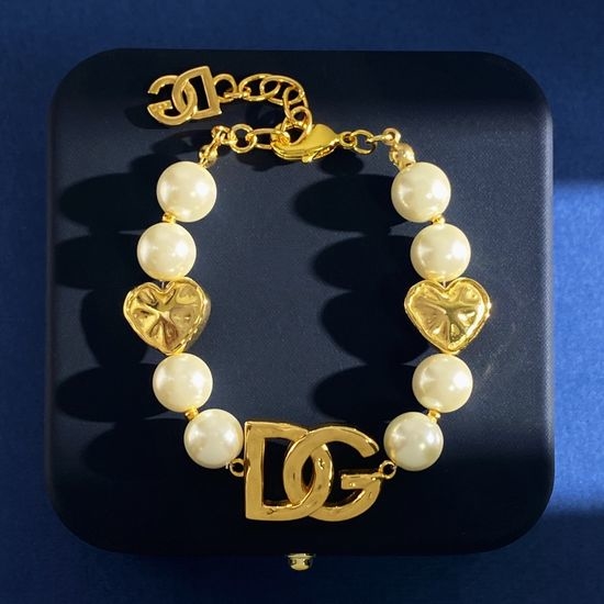 Dolce & Gabbana Heart Pearl Smooth Charm Bracelet