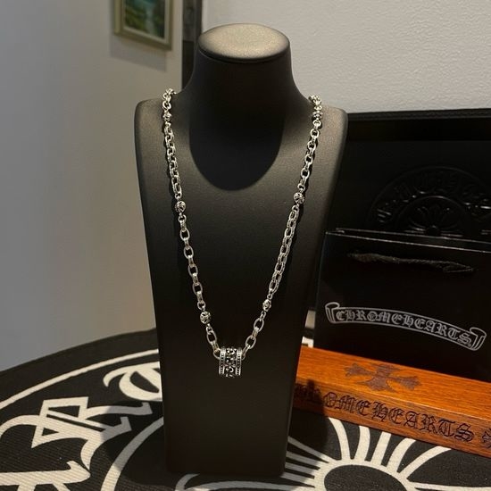 Chrome Hearts Vintage Cross Flower Ball Necklace Pendant