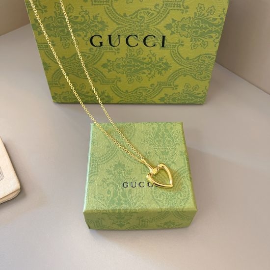 Gucci Gold Heart Pendant Necklace