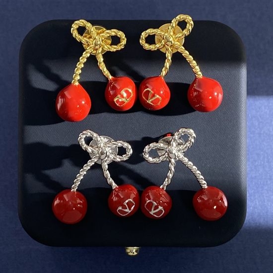 Valentino Twist Bow Pearl Stud Earrings