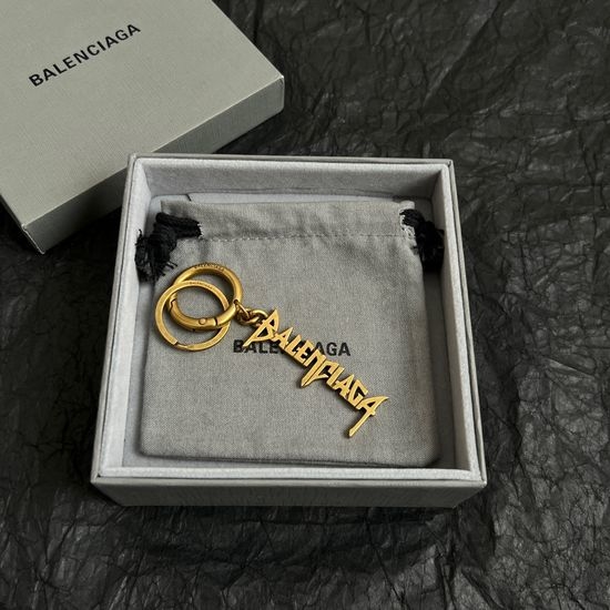 Balenciaga Classic Textured Metal Keychain