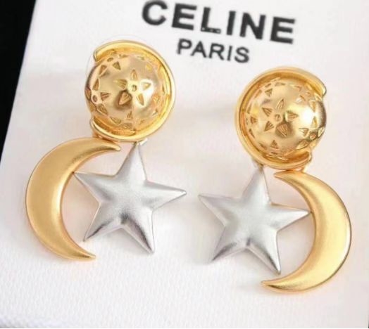 Celine Moonlight Star Moon Stud Earrings