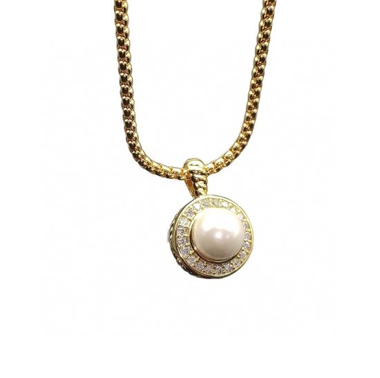 David Yurman Round Pearl Necklace Delicate Classic Jewelry
