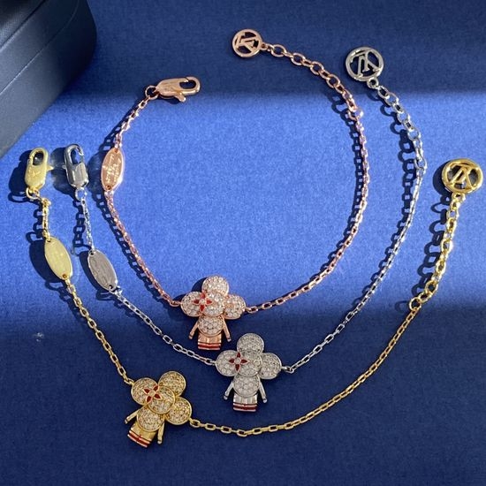 Louis Vuitton LV Exquisite Pattern Inlaid Charm Bracelet