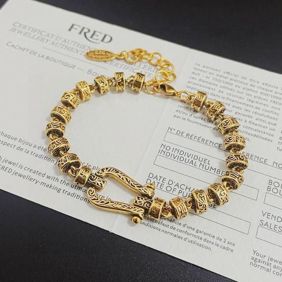 Fred Horseshoe Buckle Bracelet with Inlaid Stones