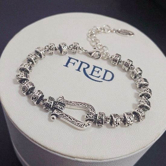 Fred Stackable Horseshoe Buckle Bracelet with Inlays