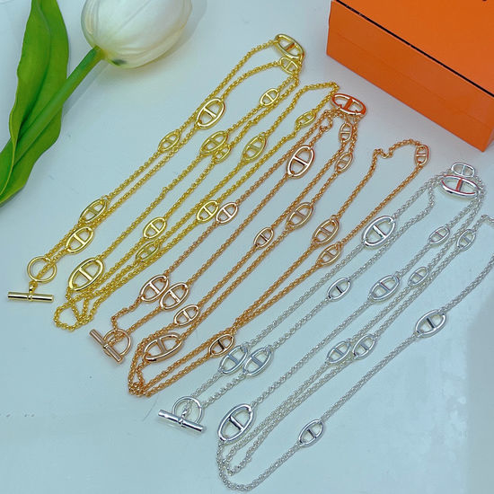 Hermes Engraved Logo Long Sweater Chain