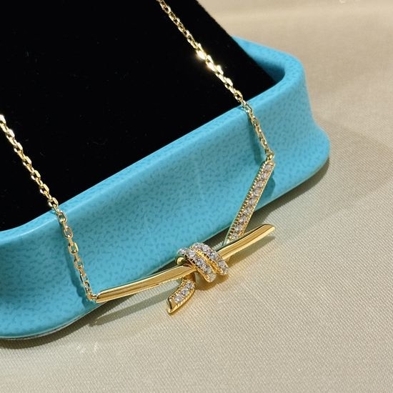 Tiffany & Co. Reversible Knot Pendant Cubic Zirconia Necklace