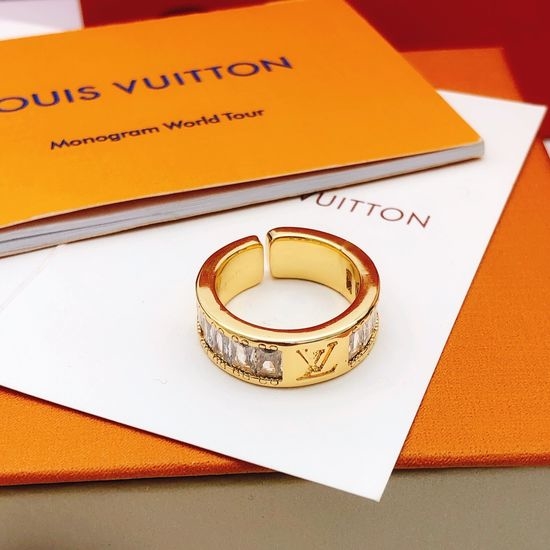 Louis Vuitton LV Square Diamond Ring Brass Material