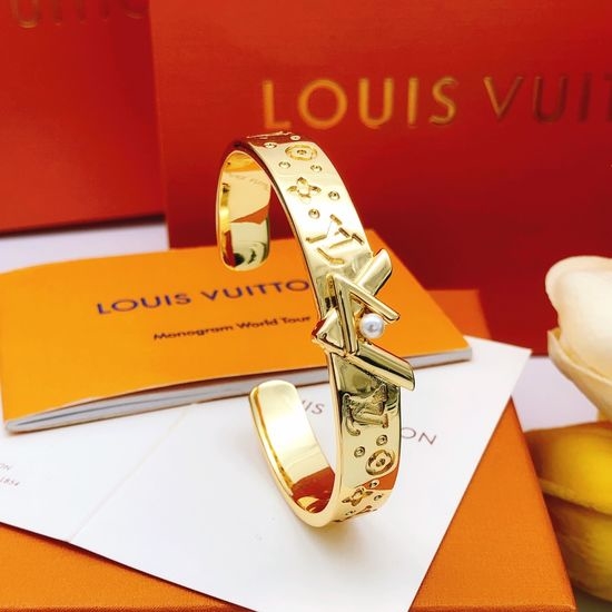 Louis Vuitton LV New Style Brass Bangle Bracelet