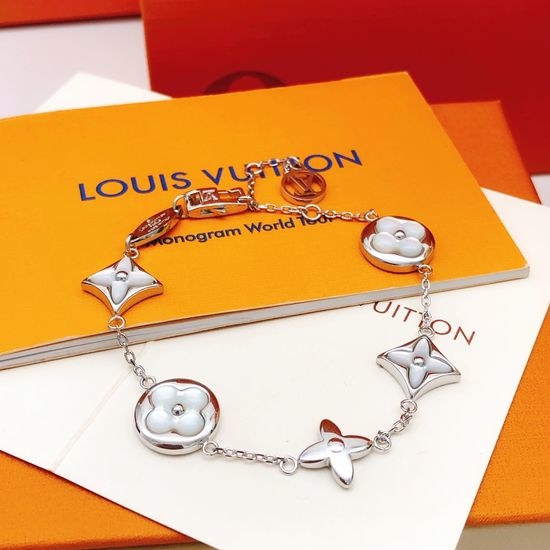 Louis Vuitton LV Silver White Mother-of-Pearl Bracelet