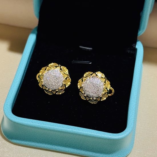 Tiffany & Co. Sunflower Full Diamond Clip Earrings