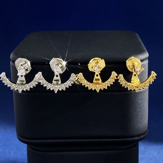 Piaget Sun Moon Full Diamond Stud Earrings Two Colors