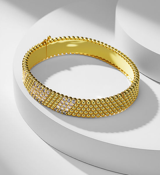 Van Cleef & Arpels VCA Elegant Golden Bead Gem Jewelry