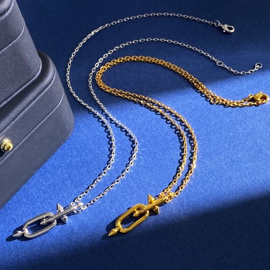 Tiffany & Co. Trident Pendant Adjustable Chain Necklace