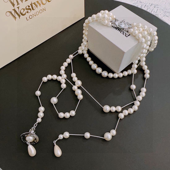 Vivienne Westhood Three Layer Pearl Statement Necklace