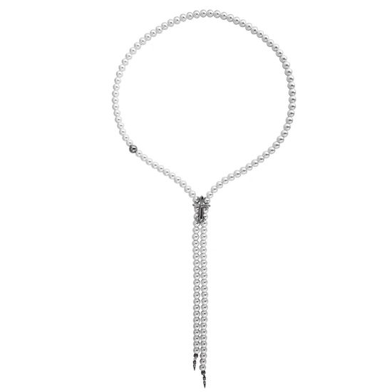 Chrome Hearts Cross Pearl Necklace Premium Imitation Pearl