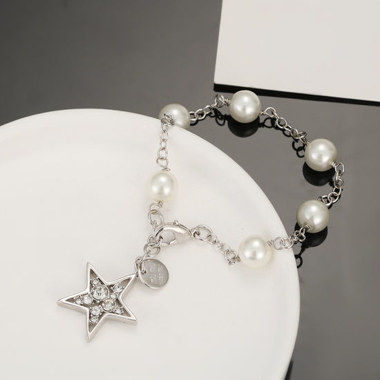 Miu Miu Crystal Star Pearl Bracelet Elegant Jewelry