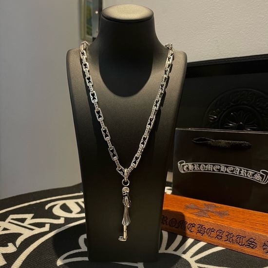 Chrome Hearts Skull Girl Pendant Buckle Necklace