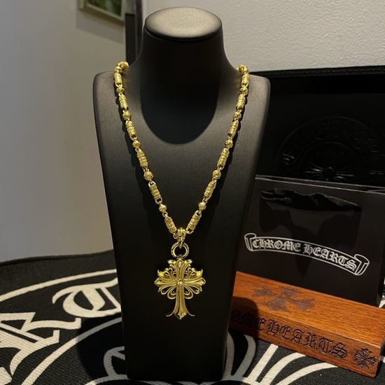 Chrome Hearts Vine Cross Pendant Retro Necklace
