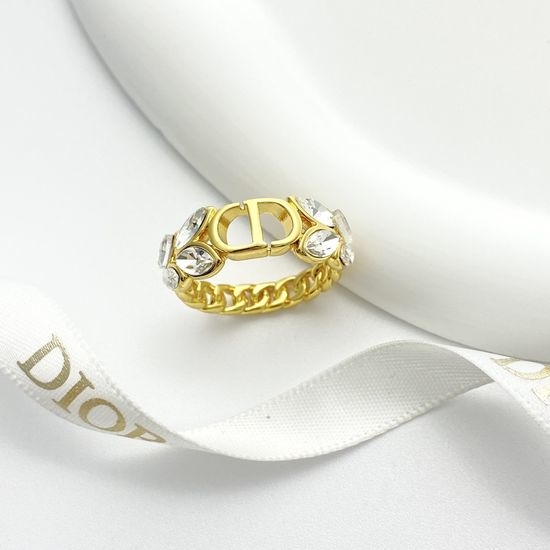 Christian Dior CD Sparkling Wheat Chain Ring