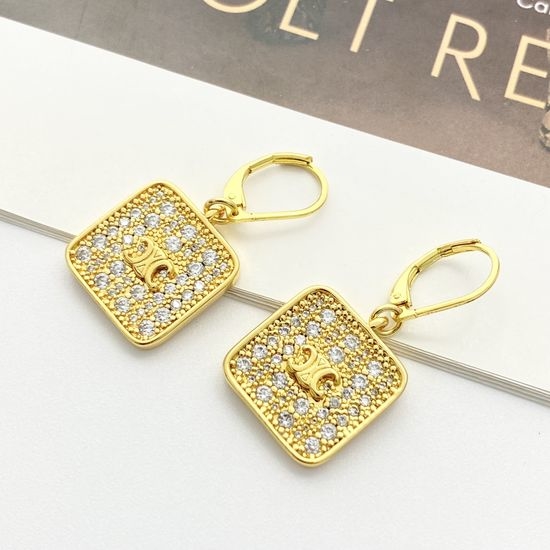Celine Rhinestone Square Drop Earrings