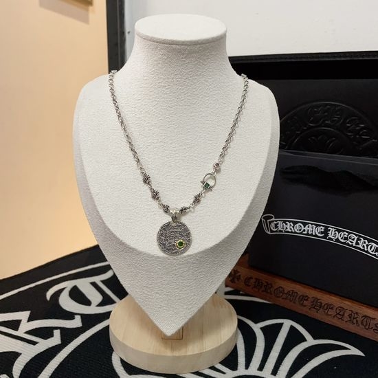 Chrome Hearts Diamond Cross Vintage Pendant Necklace