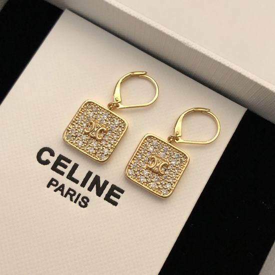 Celine Full Diamond Square Shape Earrings