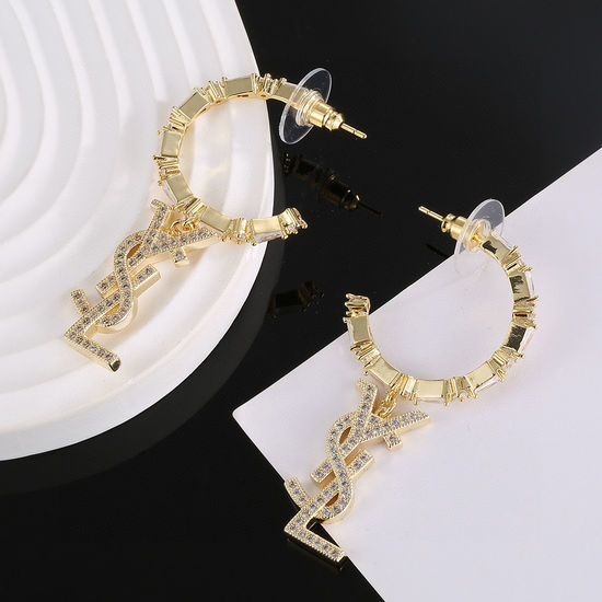 Yves Saint Laurent YSL Shiny Dangling Earrings Elegant Design