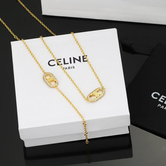 Celine Minimalist Fashion Bracelet Necklace Set