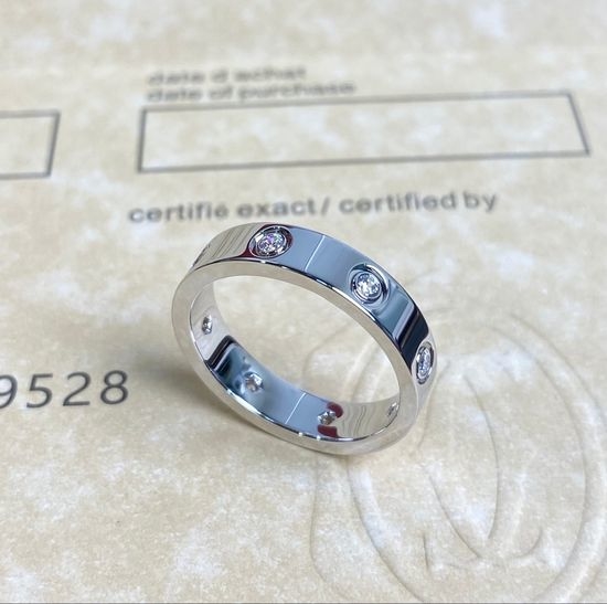 Cartier Diamond Inlaid Rose Gold Ring