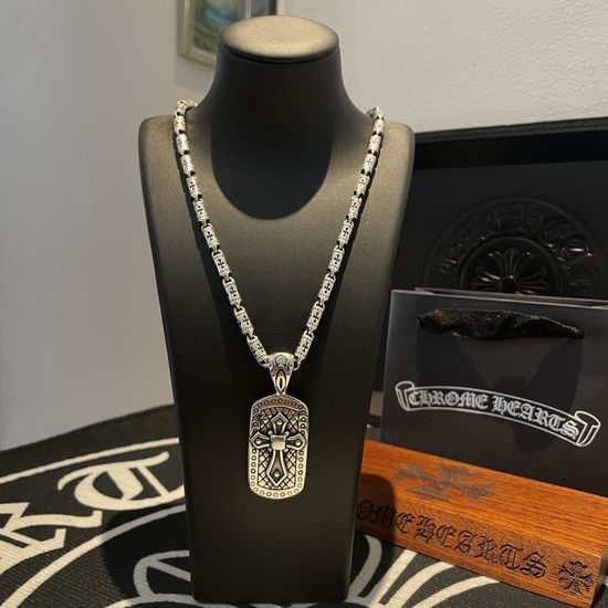 Chrome Hearts Vintage Square Cross Pendant Necklace