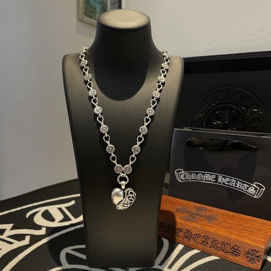 Chrome Hearts Horseshoe Cross Heart Pendant Chain Necklace