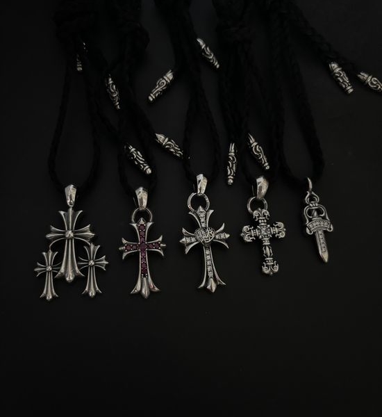 Chrome Hearts Leather Cord Pendant Necklace