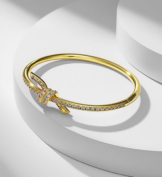 Tiffany & Co. Single Circle Pave Diamond Bangle