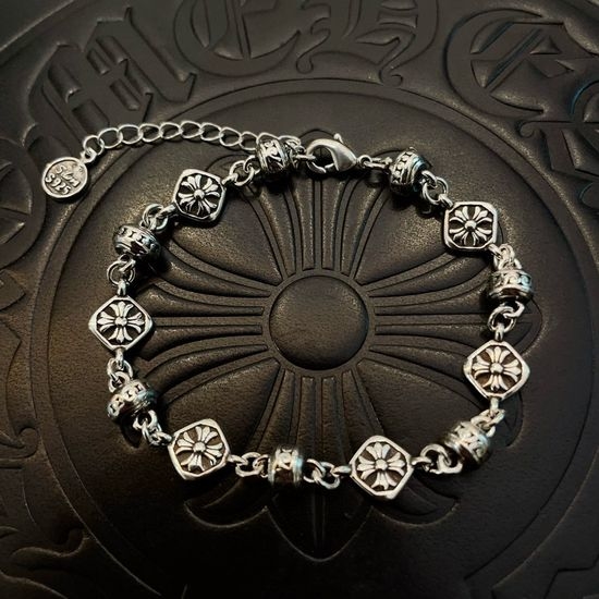Chrome Hearts Vintage Cross Flower Chain Bracelet