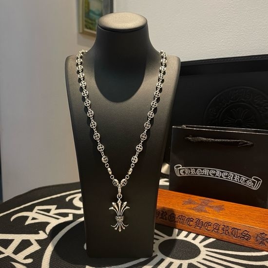 Chrome Hearts Vintage Cross Flower Ball Pendant Necklace