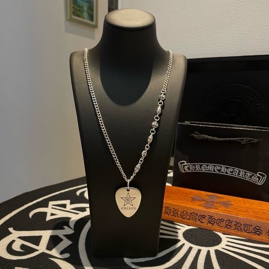 Chrome Hearts Flower Ball Heart Pendant Necklace