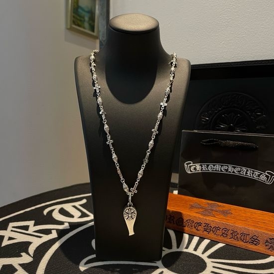 Chrome Hearts Vintage Cross Ball Pendant Necklace